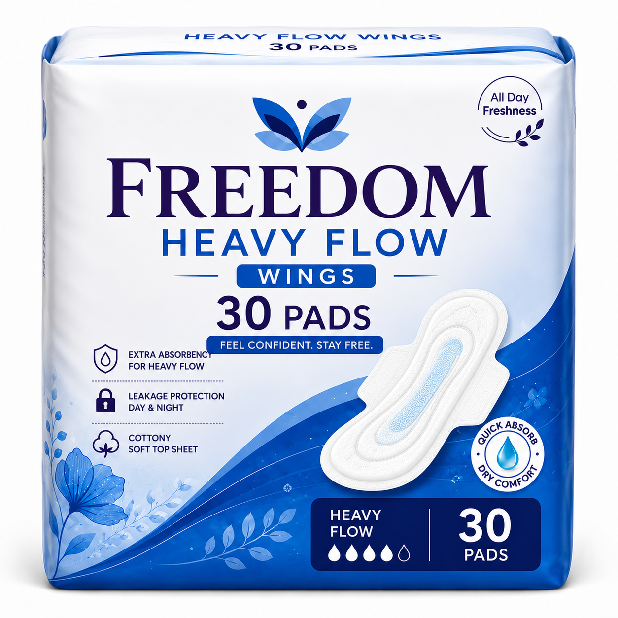 HEAVY FLOW WINGS 30 PADS