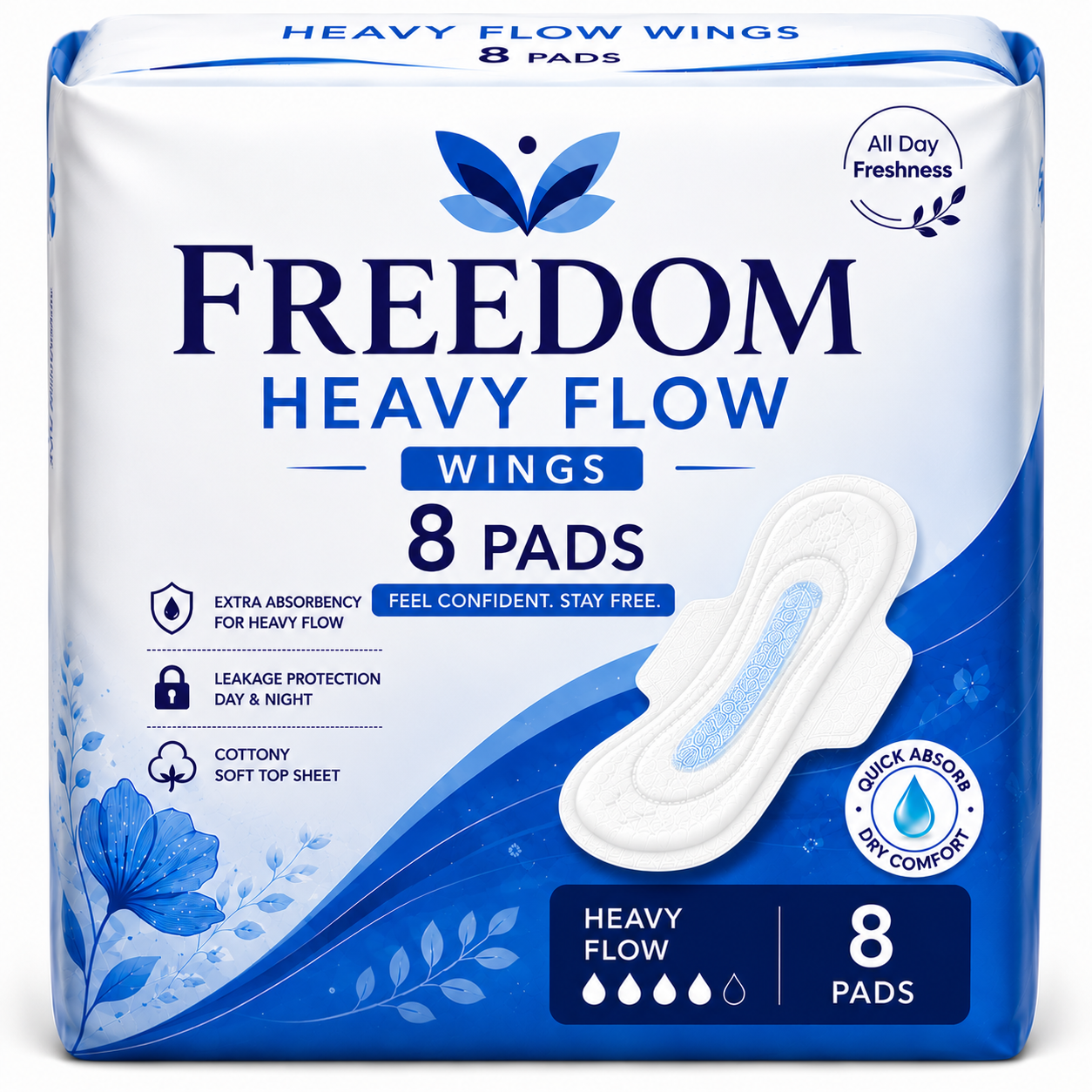HEAVY FLOW WINGS 8 PADS