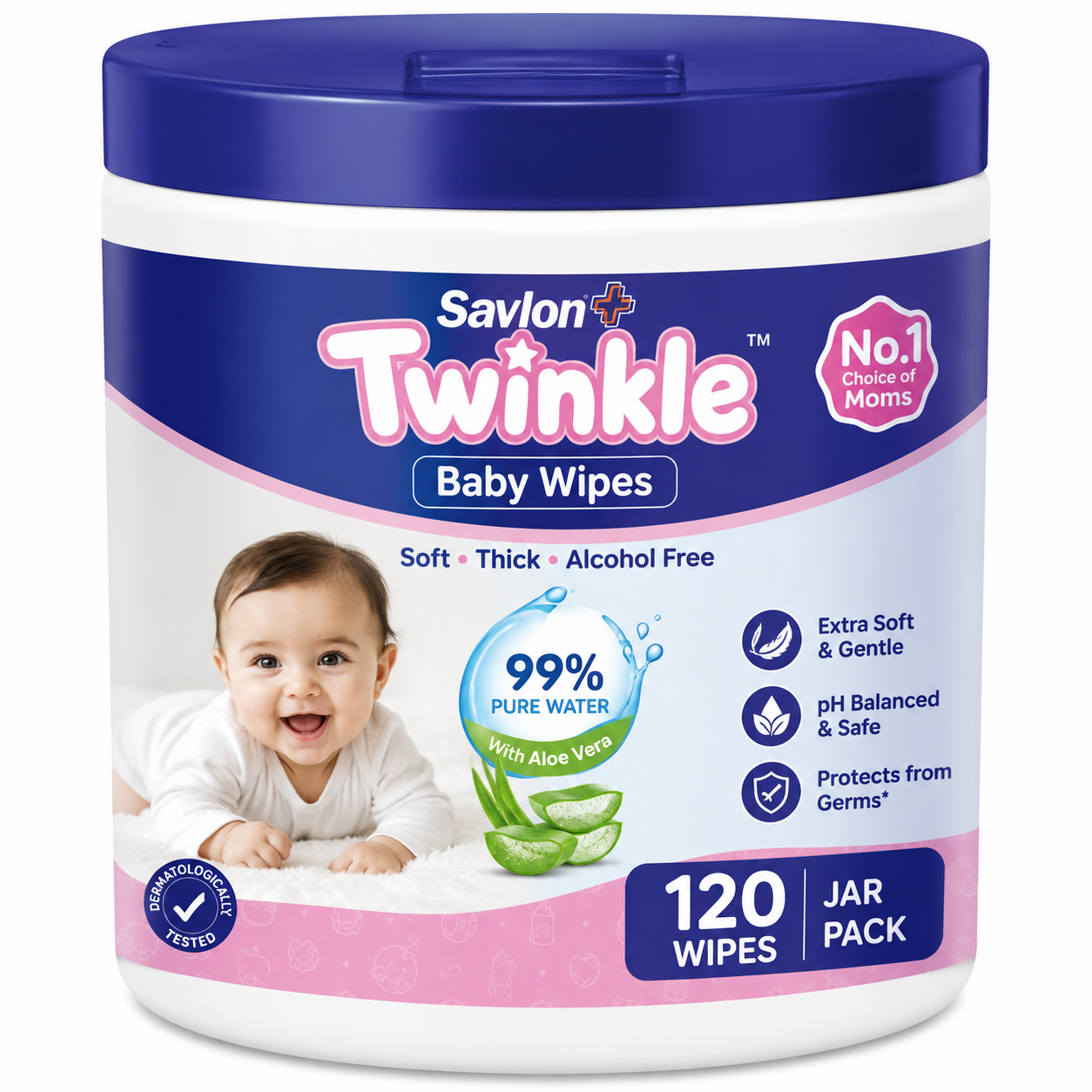 TWINKLE BABY WIPES 120P JAR